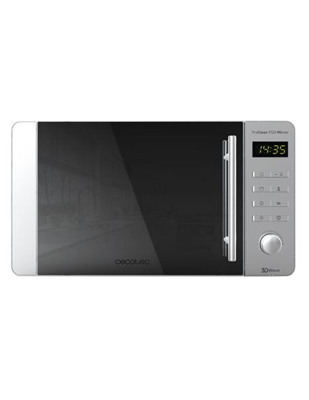 Cecotec ProClean 5120 Inox Microondas con Grill 20L 700W  Puerta Espejo