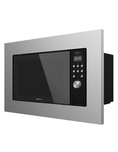 Cecotec GrandHeat 2000 Built-in SteelBlack Microondas Encastrable con Grill 20L 700W Negro