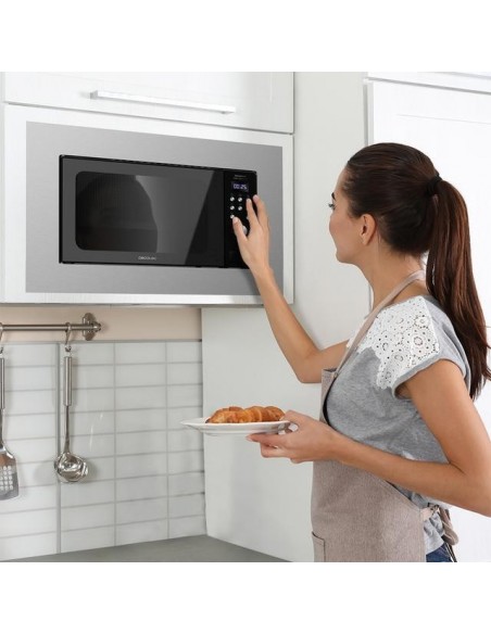 Cecotec GrandHeat 2000 Built-in SteelBlack Microondas Encastrable con Grill 20L 700W Negro