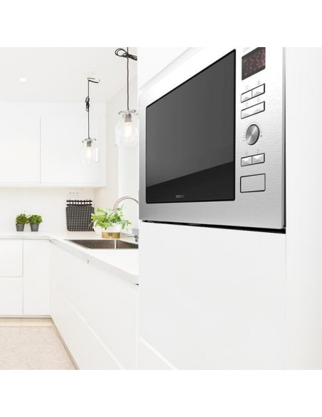 Cecotec GrandHeat 2590 Built-In Black Microondas Encastrable con Grill 25L 900W Negro / Inox