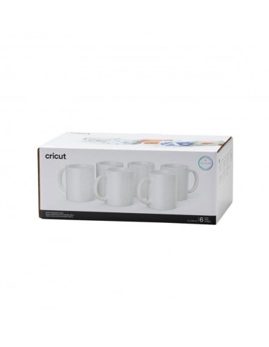 Cricut Pack 6 Tazas Cerámica 340ml / 12 OZ Blancas Sublimación Infusible