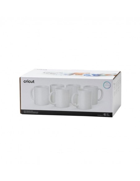 Cricut Pack 6 Tazas Cerámica 340ml / 12 OZ Blancas Sublimación Infusible