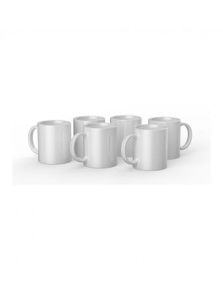 Cricut Pack 6 Tazas Cerámica 340ml / 12 OZ Blancas Sublimación Infusible