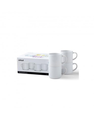Cricut Pack 4Tazas Apilables 300 ml / 10 onzas Blancas Sublimación Infusible