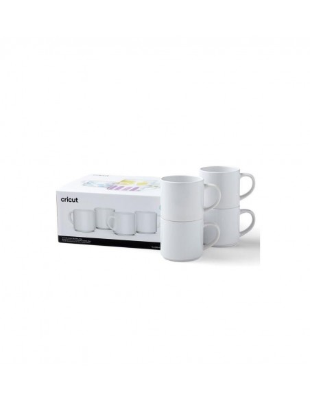 Cricut Pack 4Tazas Apilables 300 ml / 10 onzas Blancas Sublimación Infusible