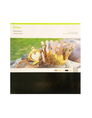 Cricut Foil Kraftboard hojas efecto metal 30x30cm Pack 30uds