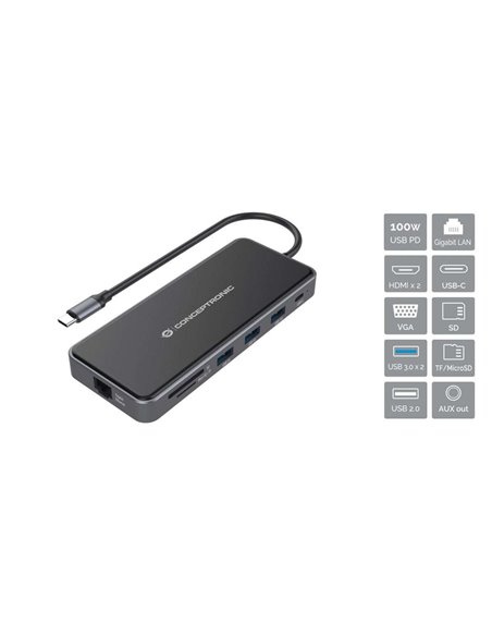 Conceptronic DONN15G Docking Station 12 en 1