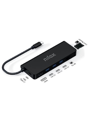 Nilox NXDSUSBC04 Dock Tipo-C 8 en 1 HDMI/4K